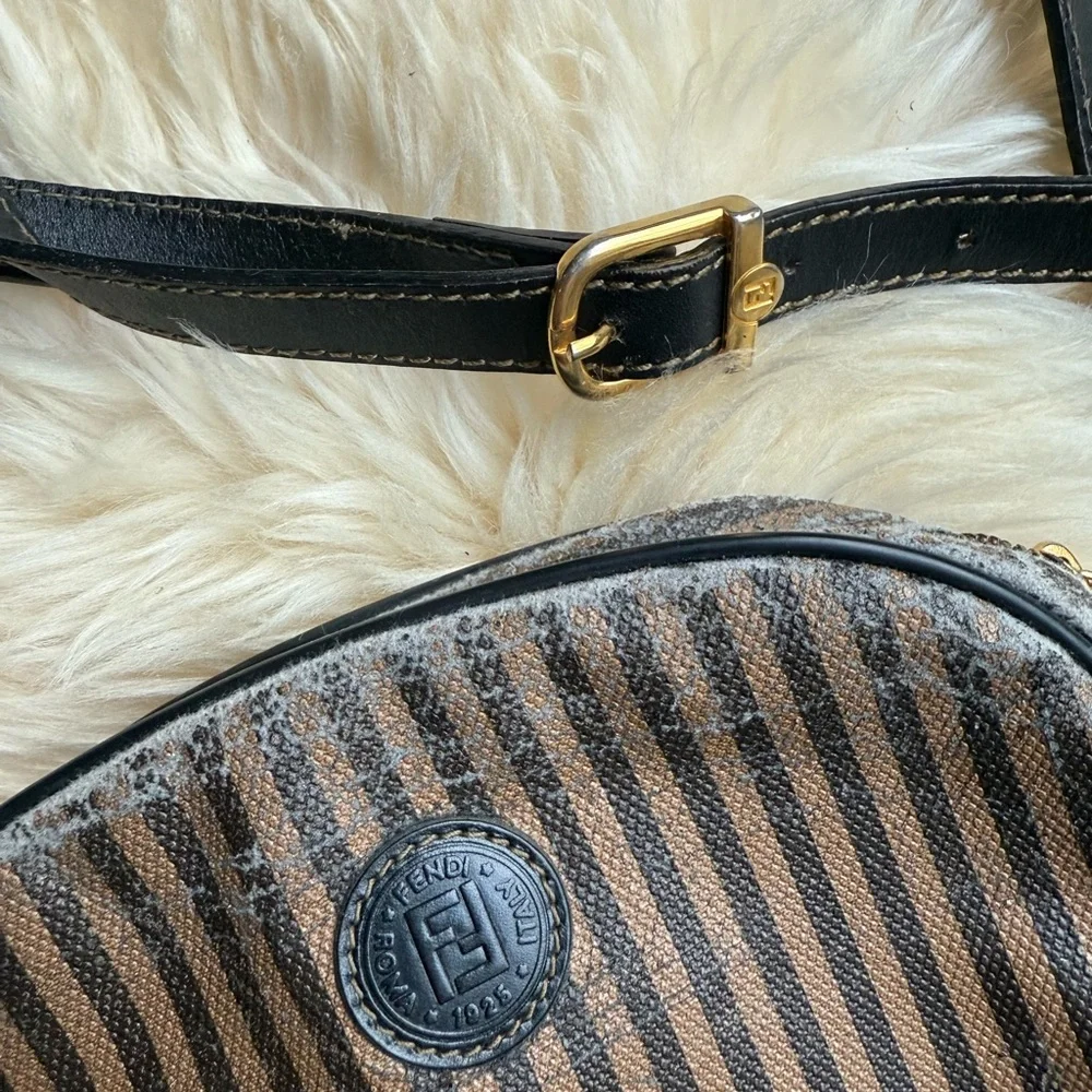 Fendi Vintage Pequin Crossbody Coated Canvas Small 7x6x1,5 - Picture 2 of 11